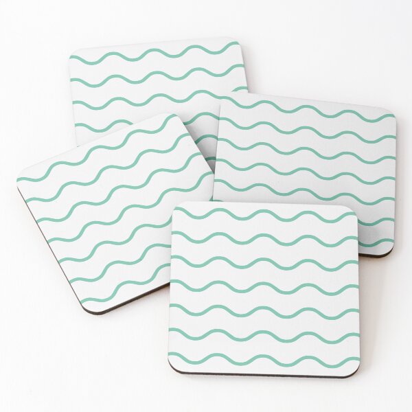 Item preview, White And Pastel Green Waves Pattern designed and sold by pattern-archive.