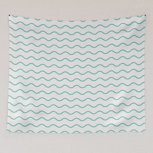 Item preview, White And Pastel Green Waves Pattern designed and sold by pattern-archive.