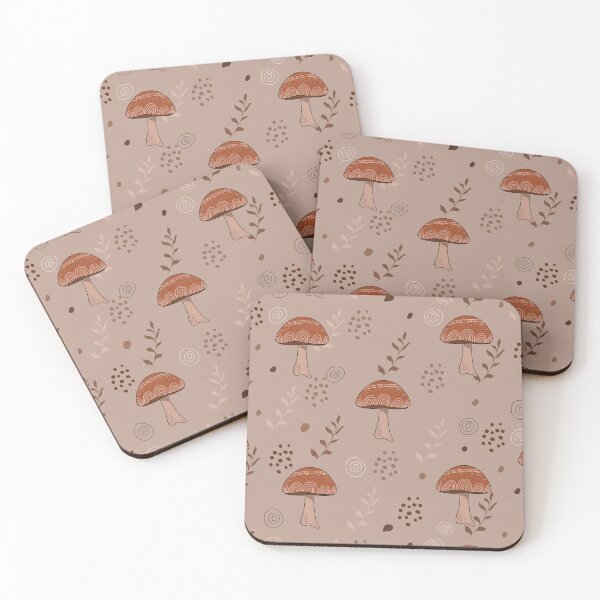 Item preview, Minimalist Boho Mushroom Pattern-Terracotta Earth Tones designed and sold by  Boho Vibes Studio.