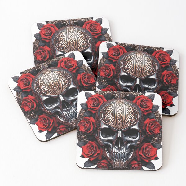 Item preview, Celtic Skull with Red Roses designed and sold by Bluesax.