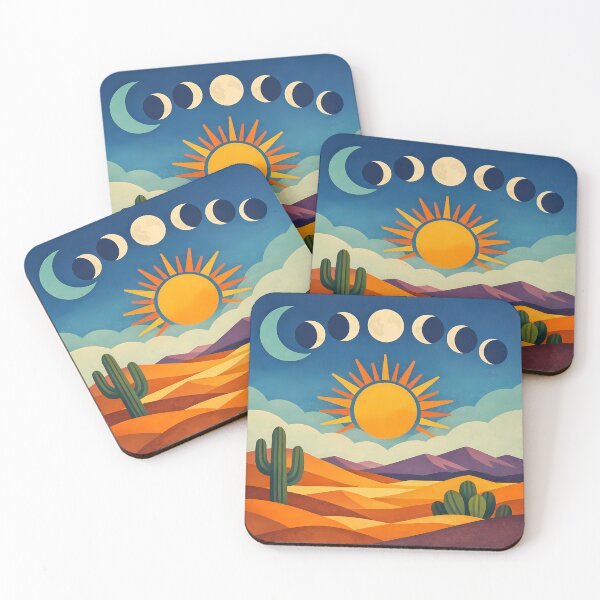 Item preview, Geometric Desert Sun and Moon Phases designed and sold by InkSmithery.