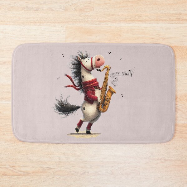 Item preview, Cool Jazz Pony Playing Sax - Musician Humor T-Shirt & Sticker designed and sold by illeN-Art-World.