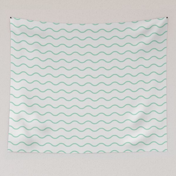 Item preview, White And Mint Waves Pattern designed and sold by pattern-archive.