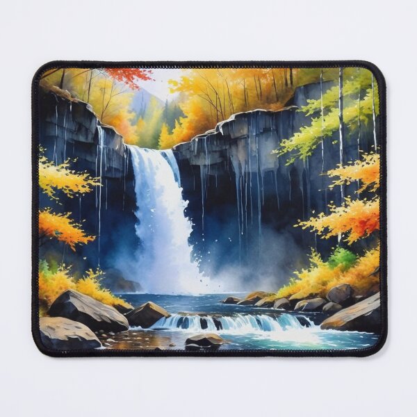Item preview, Waterfall in Autumn designed and sold by Undersea Ai Art.