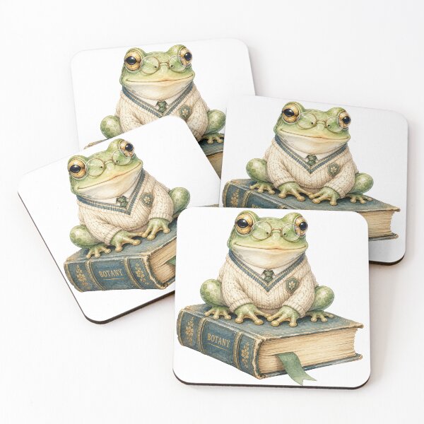 Item preview, Cute Scholar Frog - Botany Lover Watercolor Art designed and sold by Clavivs.