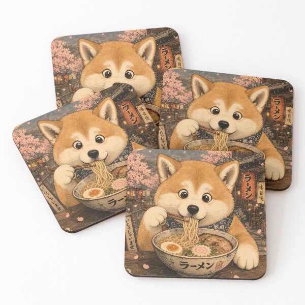 Item preview, Akita Inu Chowing Ramen in Kyoto  designed and sold by merchxwear.