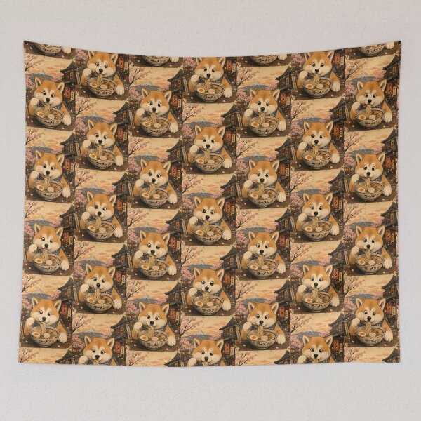 Item preview, Akita Inu Chowing Ramen in Kyoto  designed and sold by merchxwear.