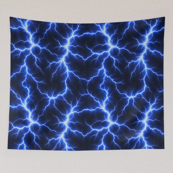 Item preview,   Electric Lightning Pattern – Blue Energy Storm Seamless Abstract Design designed and sold by AnimalAirtistry.
