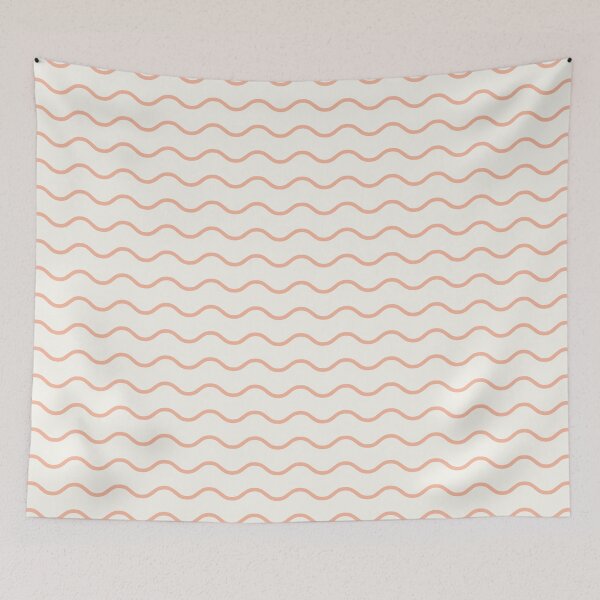 Item preview, White And Peach Waves Pattern designed and sold by pattern-archive.