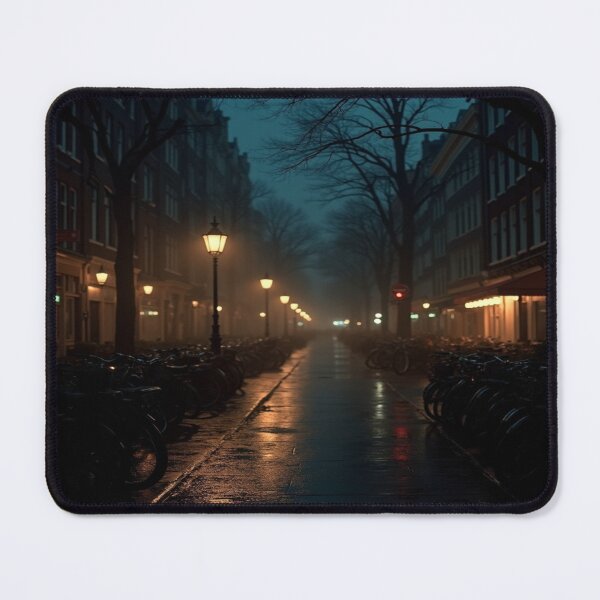 Item preview, Amsterdam Rainy Night - Dark Aesthetic Streetscape designed and sold by Oda.