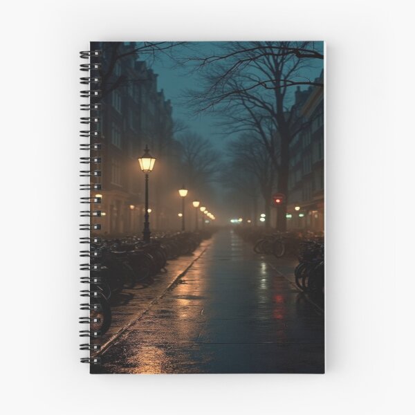 Item preview, Amsterdam Rainy Night - Dark Aesthetic Streetscape designed and sold by Oda.