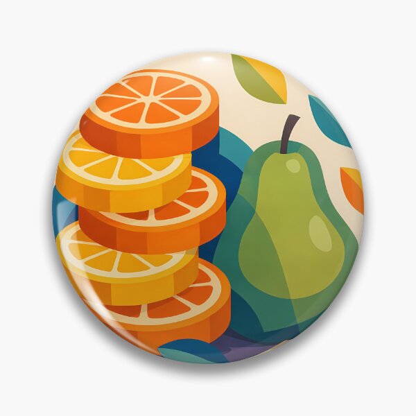 Item preview, Stacked Citrus Slices and Pear Illustration designed and sold by InkSmithery.