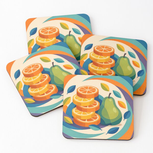 Item preview, Stacked Citrus Slices and Pear Illustration designed and sold by InkSmithery.