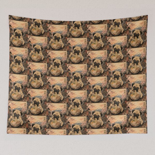 Item preview, Pug Eating Ramen in Kyoto  designed and sold by merchxwear.