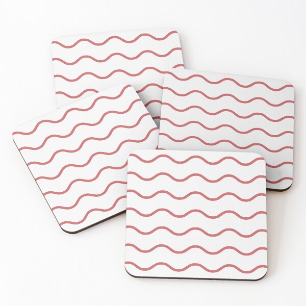 Item preview, White And Red Waves Pattern designed and sold by pattern-archive.