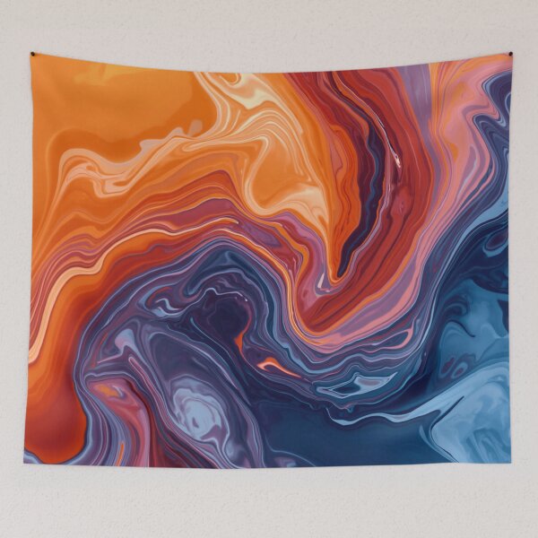 Item preview, Dual Flame Drift — Modern Fluid Art designed and sold by EpicGear085.