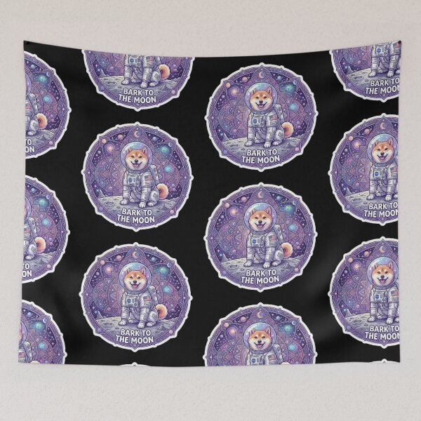 Item preview, Shiba Inu Astronaut Cosmic Mandala Sticker designed and sold by Chromatic Artistry.