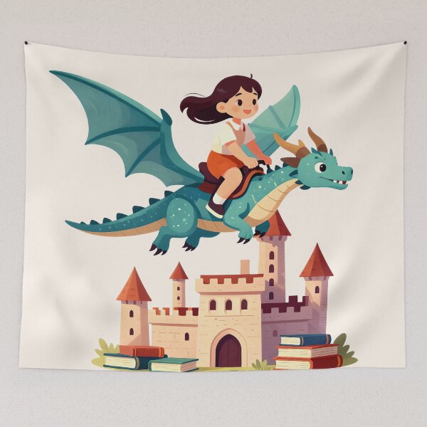 Item preview, Dragon Book Adventure – Cute Fantasy Castle Reading Graphic designed and sold by AnimalAirtistry.