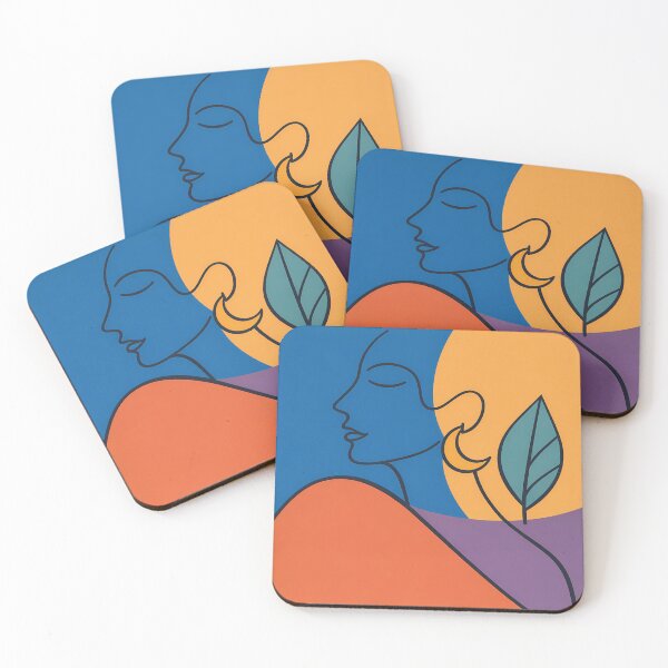 Item preview, Minimal Line Face with Sun and Leaf designed and sold by InkSmithery.