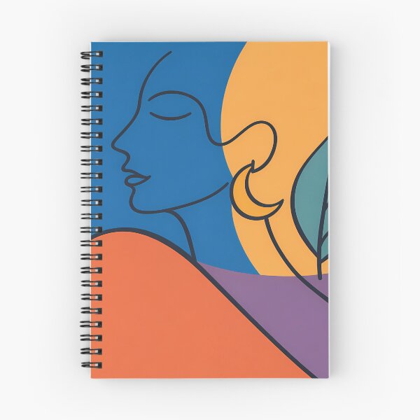 Item preview, Minimal Line Face with Sun and Leaf designed and sold by InkSmithery.