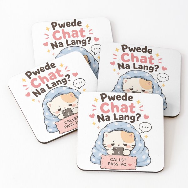 Item preview, Pwede Chat Na Lang Cute Cat designed and sold by Pawhiskers Studio.