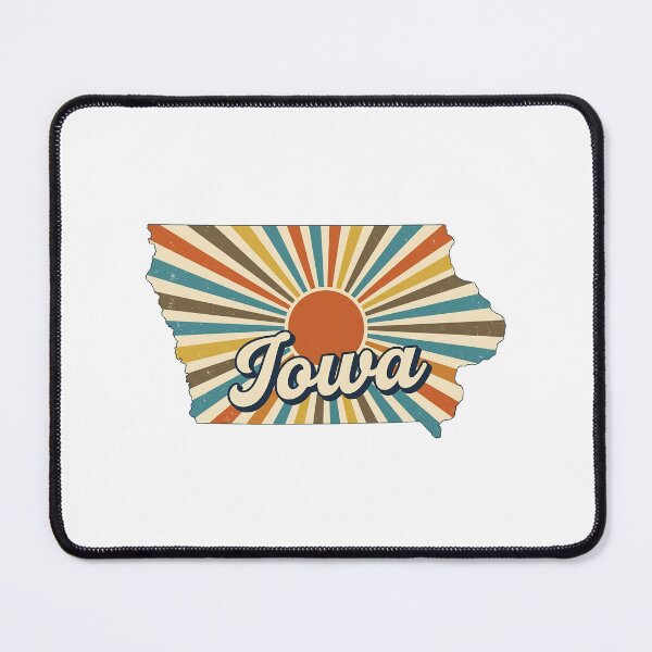 Item preview, Iowa Illustrated Map – Retro State Regions & Landmarks designed and sold by Paper Drip.