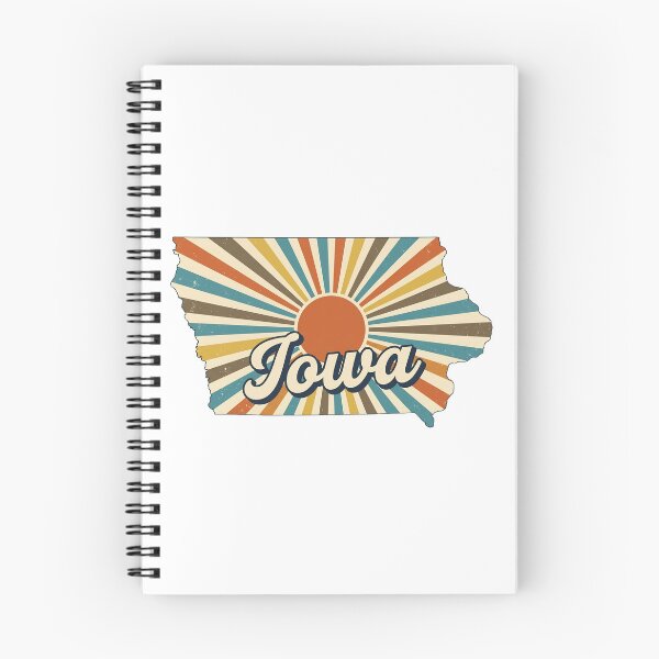 Item preview, Iowa Illustrated Map – Retro State Regions & Landmarks designed and sold by Paper Drip.