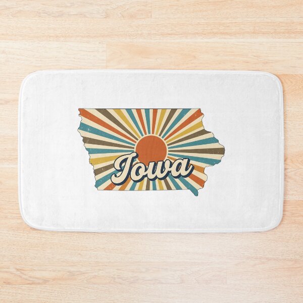 Item preview, Iowa Illustrated Map – Retro State Regions & Landmarks designed and sold by Paper Drip.