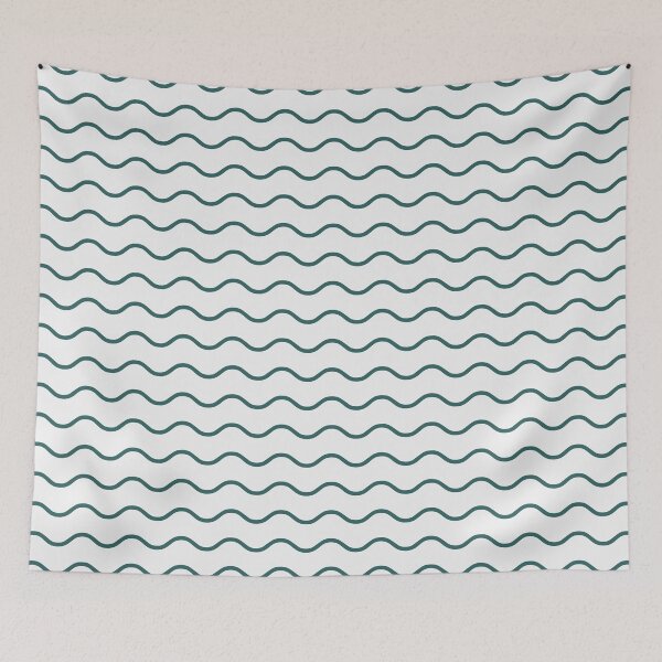 Item preview, White And Teal Waves Pattern designed and sold by pattern-archive.