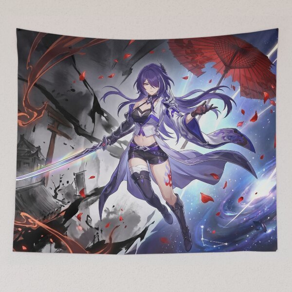 Item preview, Acheron // Honkai: Star Rail Illustration - Split Dark Eclipse Purple Anime Gaming Art designed and sold by Astraphyllia.