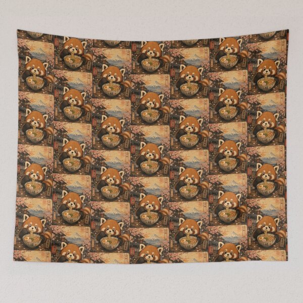 Item preview, Red Panda Chowing Ramen in Kyoto  designed and sold by merchxwear.