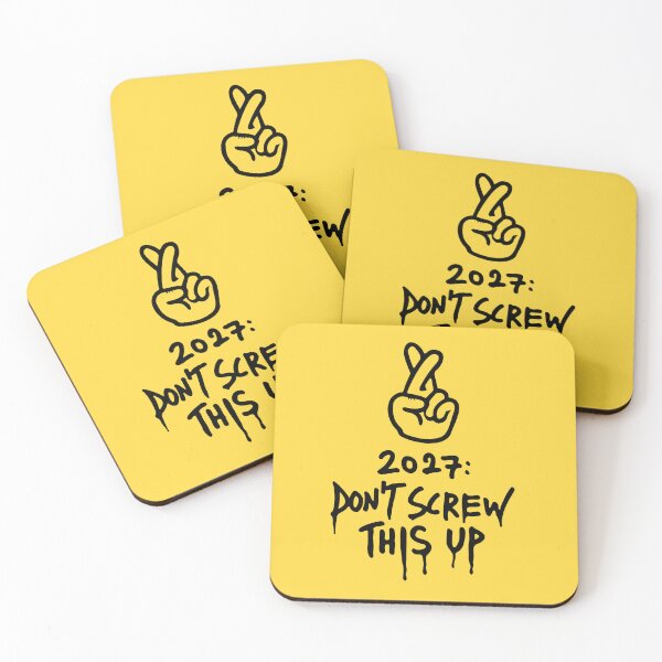Item preview, 2027: Don't Screw This Up — Funny New Year Fingers Crossed Art designed and sold by MalisoStickers.