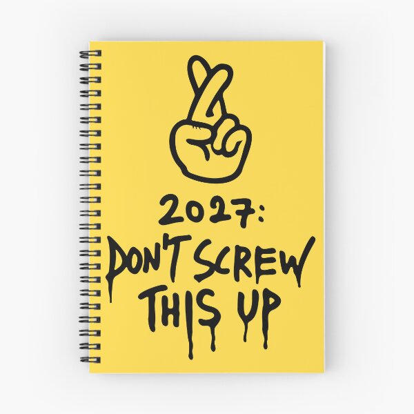 Item preview, 2027: Don't Screw This Up — Funny New Year Fingers Crossed Art designed and sold by MalisoStickers.