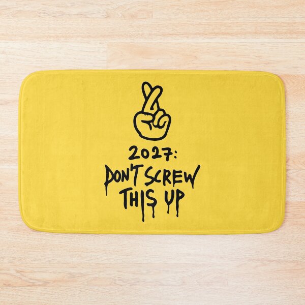 Item preview, 2027: Don't Screw This Up — Funny New Year Fingers Crossed Art designed and sold by MalisoStickers.