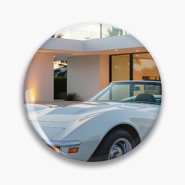 Item preview, 1972 Chevrolet Corvette C3 Convertible - Classic White American Sports Car at Luxury Villa designed and sold by Peter Kraaibeek | Generative Designs and Car Art.