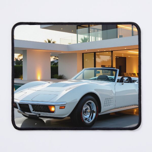 Item preview, 1972 Chevrolet Corvette C3 Convertible - Classic White American Sports Car at Luxury Villa designed and sold by Peter Kraaibeek | Generative Designs and Car Art.