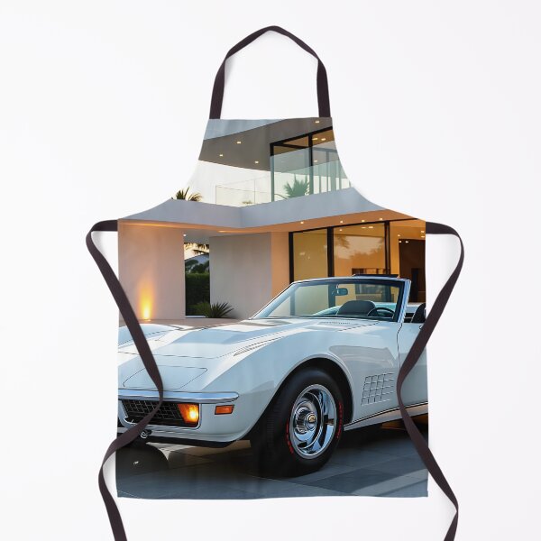 Item preview, 1972 Chevrolet Corvette C3 Convertible - Classic White American Sports Car at Luxury Villa designed and sold by Peter Kraaibeek | Generative Designs and Car Art.