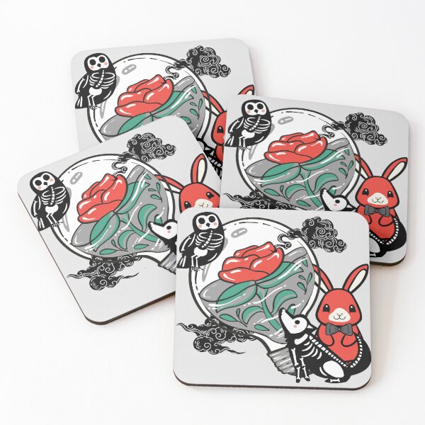 Item preview, Skeleton Owl & Red Rose Lightbulb Art designed and sold by Kanniax.