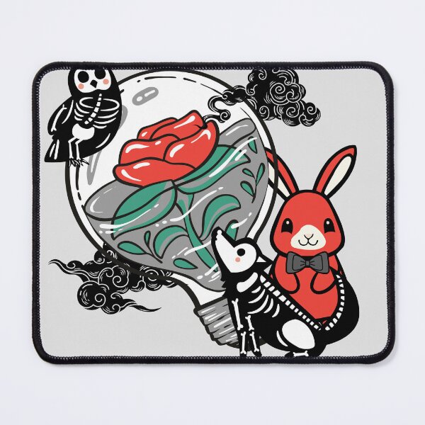 Item preview, Skeleton Owl & Red Rose Lightbulb Art designed and sold by Kanniax.