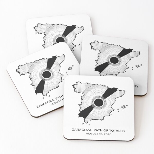 Item preview, Zaragoza Spain Total Solar Eclipse 2026 Totality Map designed and sold by CalmCapy Co.