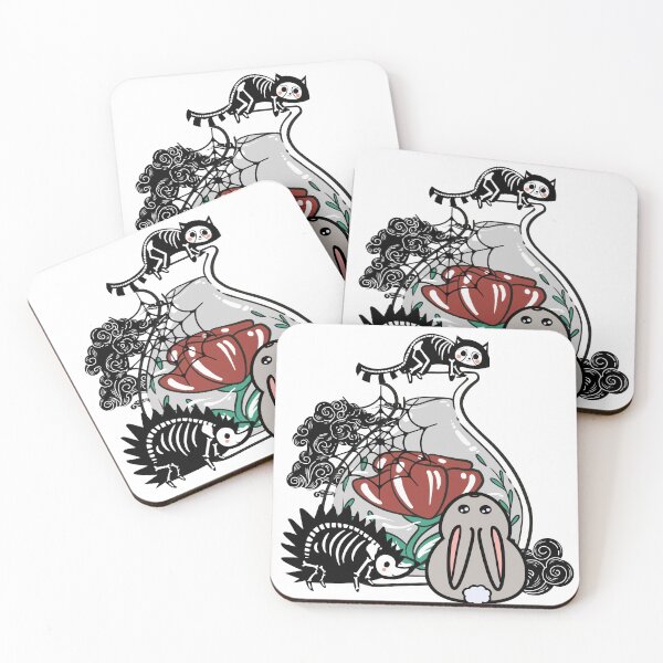 Item preview, Skeleton Raccoon & Hedgehog Goth Art designed and sold by Kanniax.