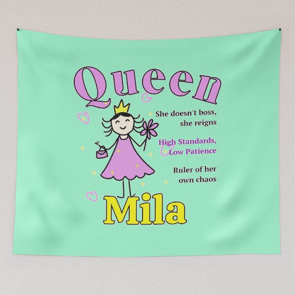 Item preview, Mila - Personalized Name Gift for Queen - Doodle Style designed and sold by illeN-Art-World.