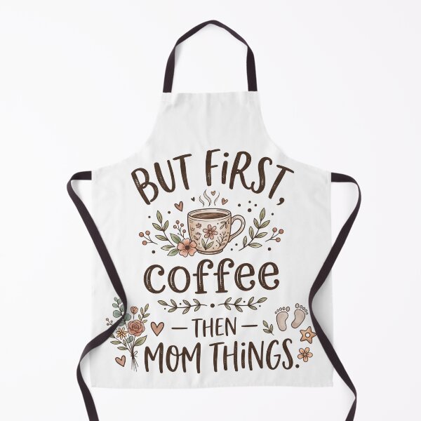 Item preview, But First Coffee Then Mom Things  | Funny Mom Coffee Floral Design | Mom Life Quote Print designed and sold by CUTE & FUN CREATIONS.