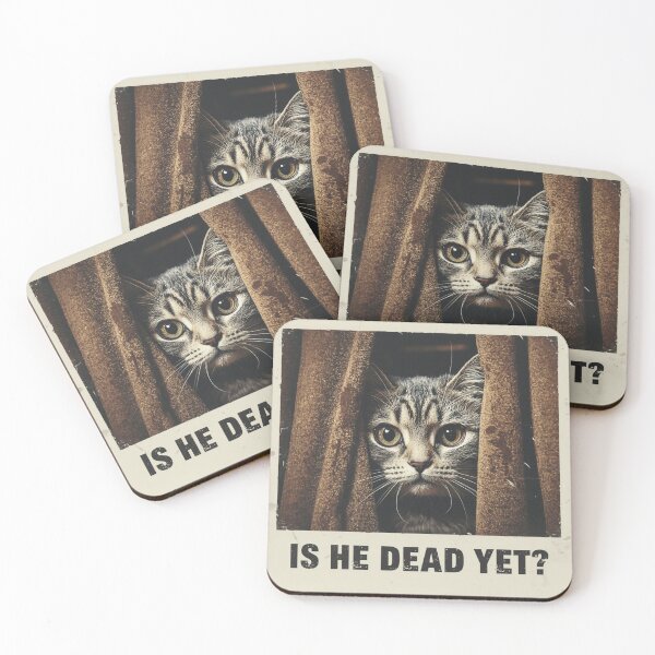 Item preview, Is He Dead Yet Nosy Cat Meme Vintage designed and sold by PROPera-design.
