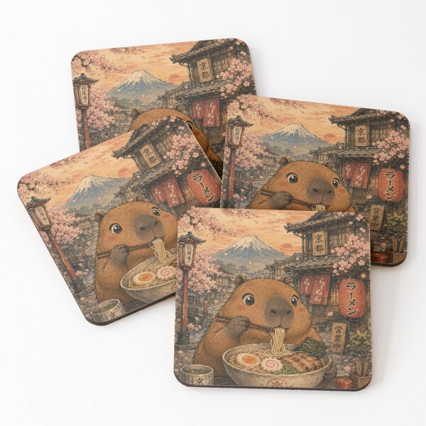 Item preview, Capybara Chowing Ramen in Kyoto designed and sold by merchxwear.