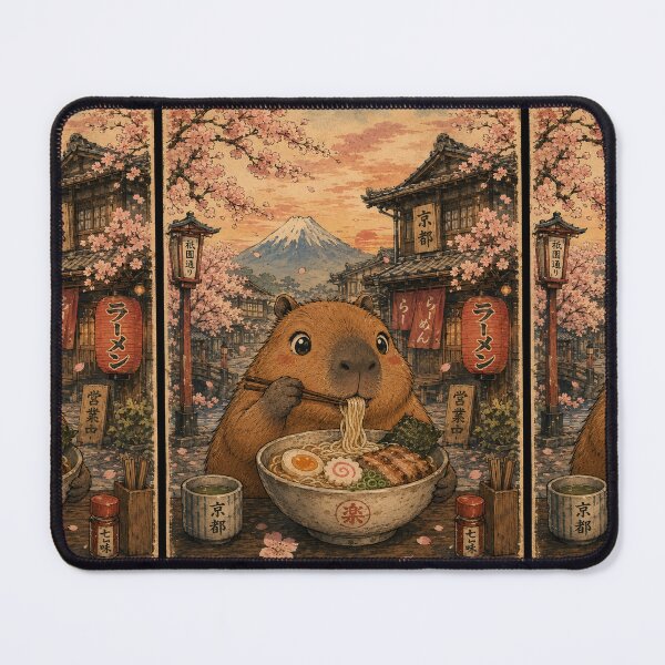 Item preview, Capybara Chowing Ramen in Kyoto designed and sold by merchxwear.