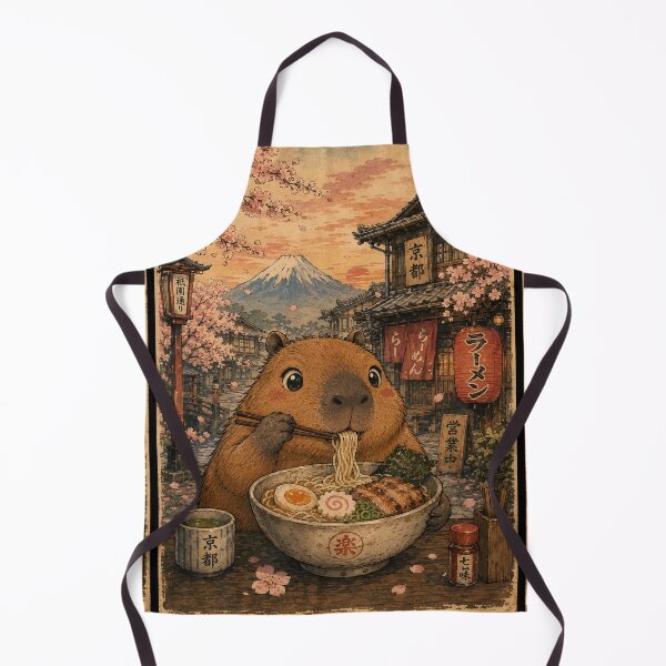 Item preview, Capybara Chowing Ramen in Kyoto designed and sold by merchxwear.