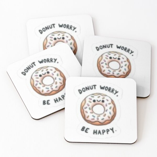 Item preview, Donut Worry Be Happy – Cute Donut Pun Sticker | Kawaii Food Humor** designed and sold by Jyotisima8929.