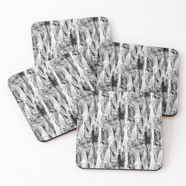 Item preview, Painterly Abstract Forest in Black and White designed and sold by Artistestella.