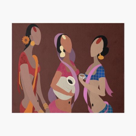Three Indian Women Art Board Print